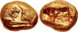 Ancient Lydian electrum coin